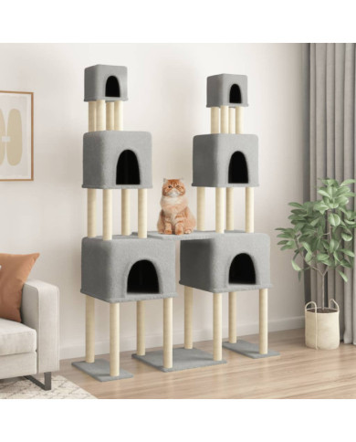 Arbre à chat avec griffoirs en sisal Gris clair 199 cm | Mobilier & Déco