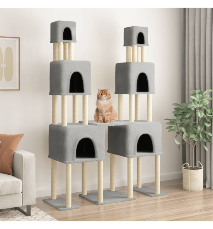 Arbre à chat avec griffoirs en sisal Gris clair 199 cm | Mobilier & Déco