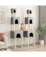 Arbre à chat avec griffoirs en sisal Gris clair 199 cm | Mobilier & Déco