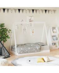 Cadre de lit pour enfant blanc 70x140 cm bois de pin massif | Mobilier & Déco