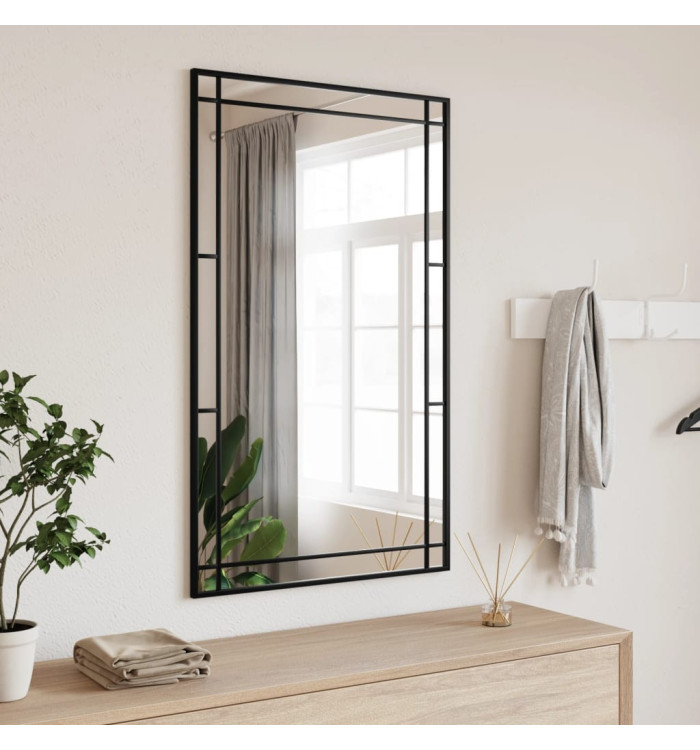 Miroir mural noir 60x100 cm rectangulaire fer | Mobilier & Déco