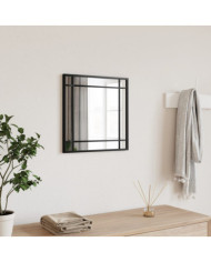 Miroir mural noir 40x40 cm carré fer | Mobilier & Déco