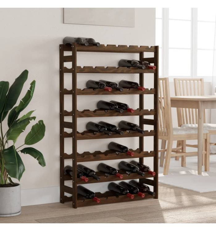 Casier à bouteilles pour 56 bouteilles marron bois pin solide | Mobilier & Déco