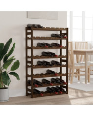 Casier à bouteilles pour 56 bouteilles marron bois pin solide | Mobilier & Déco