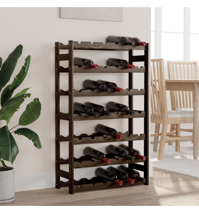 Casier à bouteilles pour 42 bouteilles noir bois pin solide | Mobilier & Déco