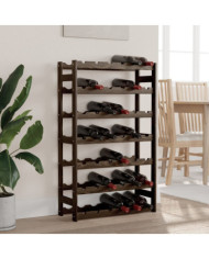 Casier à bouteilles pour 42 bouteilles noir bois pin solide | Mobilier & Déco