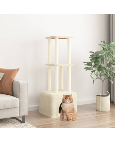 Arbre à chat avec griffoirs en sisal Crème 133,5 cm | Mobilier & Déco