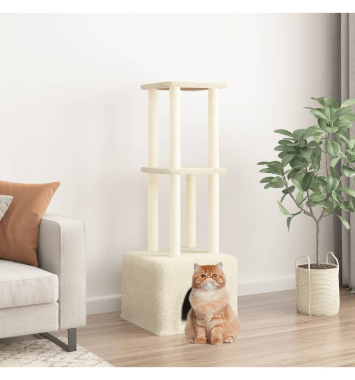 Arbre à chat avec griffoirs en sisal Crème 133,5 cm | Mobilier & Déco