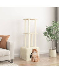 Arbre à chat avec griffoirs en sisal Crème 133,5 cm | Mobilier & Déco