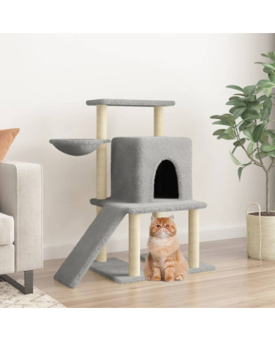 Arbre à chat avec griffoirs en sisal Gris clair 96,5 cm | Mobilier & Déco