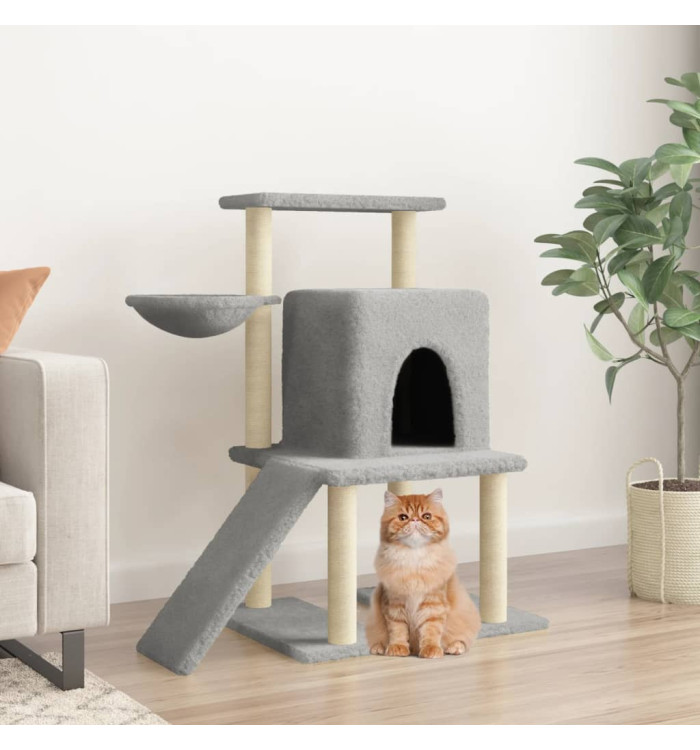 Arbre à chat avec griffoirs en sisal Gris clair 96,5 cm | Mobilier & Déco
