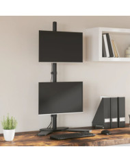 Support de moniteur double noir acier VESA 75/100 mm | Mobilier & Déco