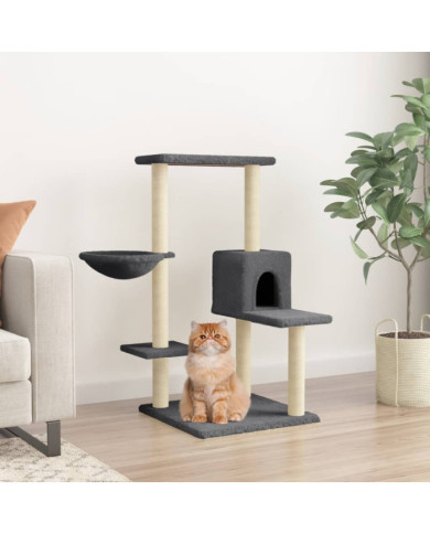 Arbre à chat avec griffoirs en sisal gris foncé 95 cm | Mobilier & Déco