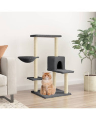 Arbre à chat avec griffoirs en sisal gris foncé 95 cm | Mobilier & Déco