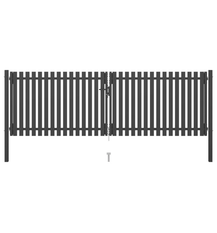 Portail de clôture de jardin Acier 4x1,5 m Anthracite | Mobilier & Déco