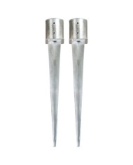 Piquets au sol 2 pcs Argenté 12x91 cm Acier galvanisé | Mobilier & Déco