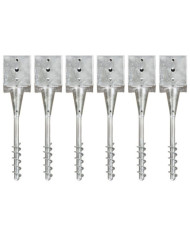 Piquets au sol 6 pcs Argenté 12x12x56 cm Acier galvanisé | Mobilier & Déco