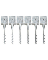 Piquets au sol 6 pcs Argenté 14x14x58 cm Acier galvanisé | Mobilier & Déco