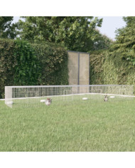 Cage à lapin 4 panneaux 433x109x54 cm Fer galvanisé | Mobilier & Déco