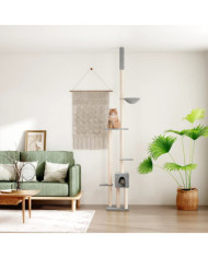 Arbre à chat du sol au plafond Gris clair 258,5-284,5 cm | Mobilier & Déco