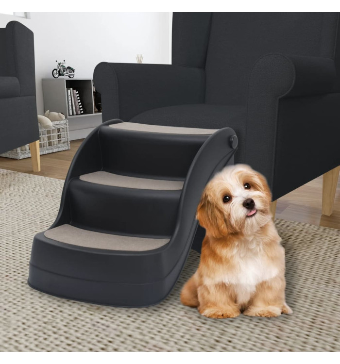 Escalier pliable à 3 marches pour chiens Noir | Mobilier & Déco