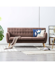 Canapé à 3 places revêtement en tissu 172x70x82 cm marron | Mobilier & Déco