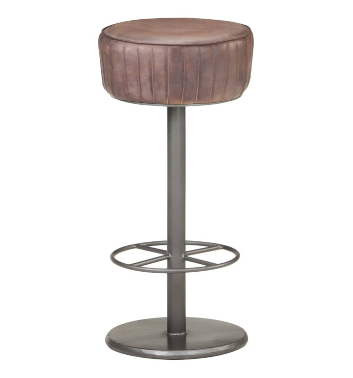 Tabouret de bar Marron Cuir véritable | Mobilier & Déco