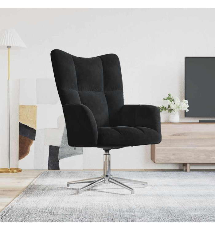 Chaise de relaxation Noir Velours | Mobilier & Déco