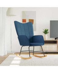 Chaise à bascule Bleu Tissu | Mobilier & Déco