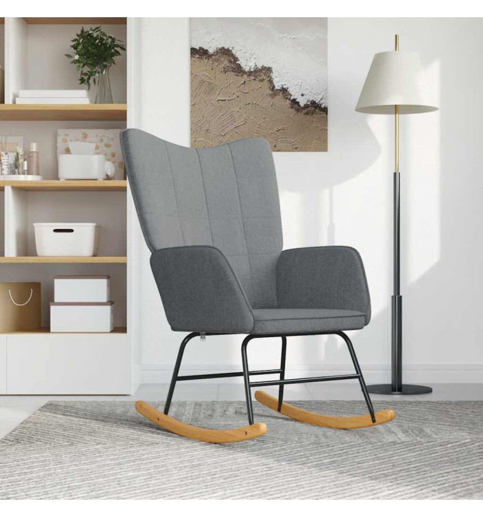 Chaise à bascule Gris clair Tissu | Mobilier & Déco