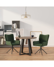Chaises pivotantes à manger lot de 2 Vert foncé Velours | Mobilier & Déco