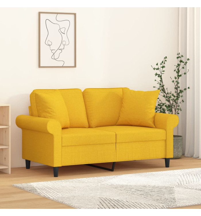 Coussins décoratifs lot de 2 Jaune clair 40x40 cm Tissu | Mobilier & Déco