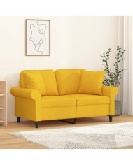 Coussins décoratifs lot de 2 Jaune clair 40x40 cm Tissu | Mobilier & Déco