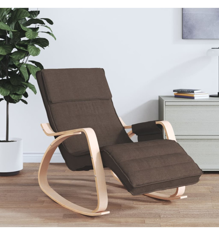 Chaise à bascule Marron foncé Tissu | Mobilier & Déco