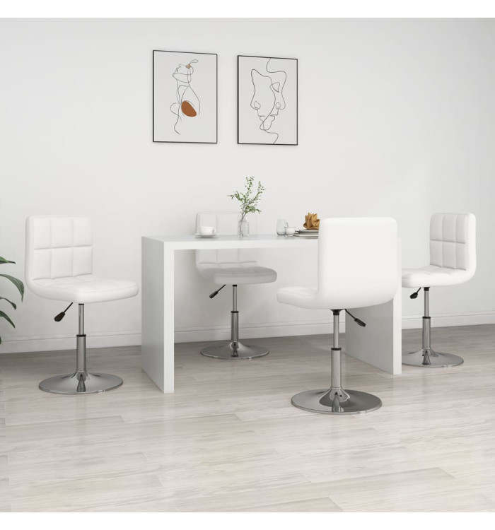 Chaises à manger lot de 4 blanc similicuir | Mobilier & Déco