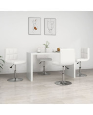 Chaises à manger lot de 4 blanc similicuir | Mobilier & Déco