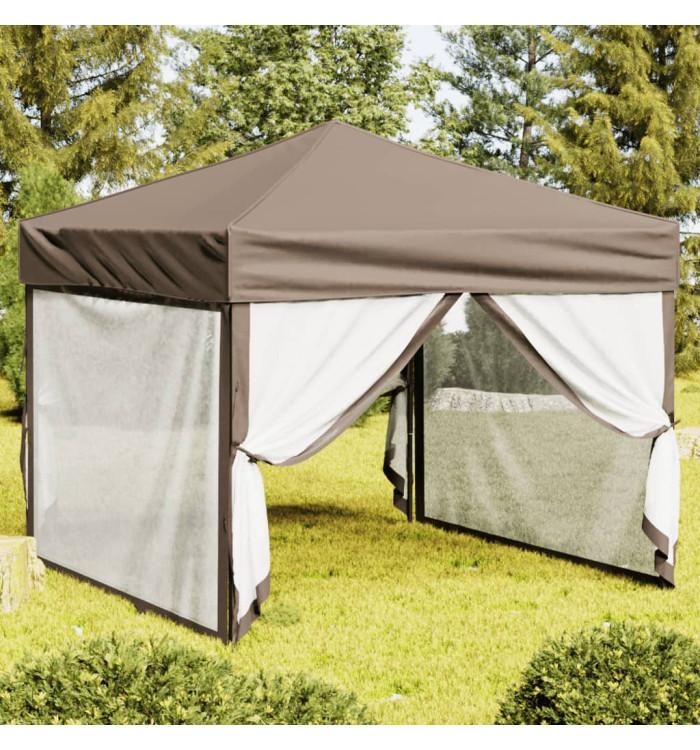 Tente de réception pliable avec parois Taupe 3x3 m | Mobilier & Déco
