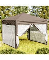 Tente de réception pliable avec parois Taupe 3x3 m | Mobilier & Déco