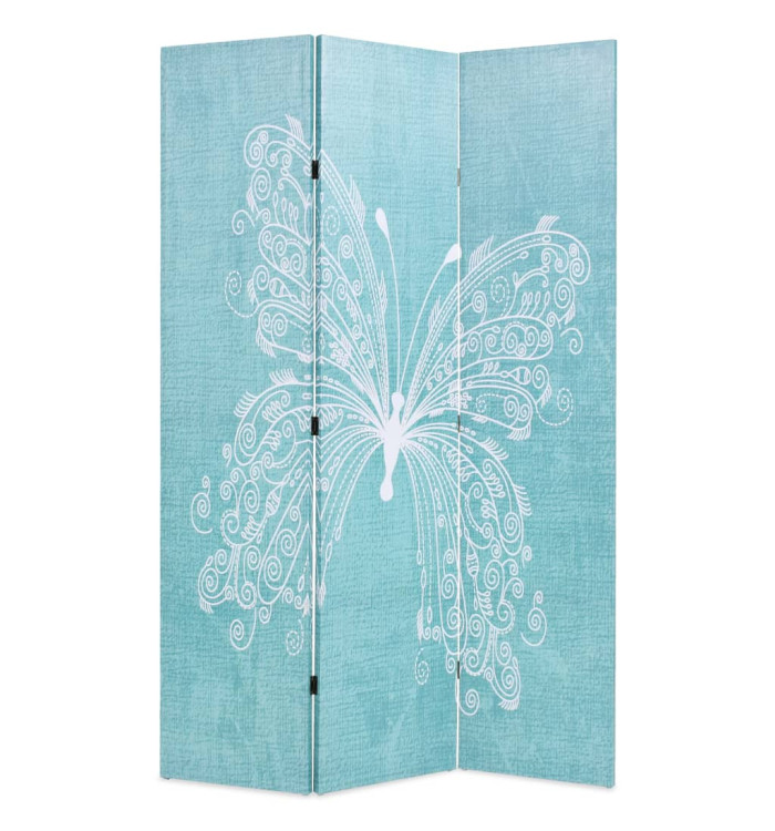 Cloison de séparation pliable 120 x 170 cm Papillon Bleu | Mobilier & Déco