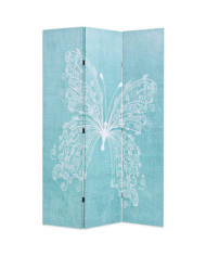 Cloison de séparation pliable 120 x 170 cm Papillon Bleu | Mobilier & Déco