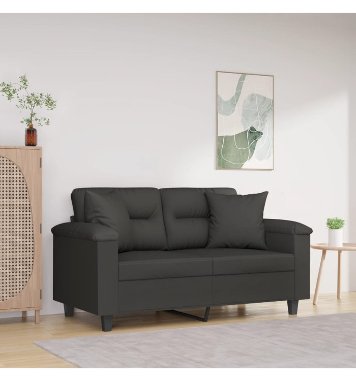 Coussins décoratifs lot de 2 Gris foncé Tissu microfibre | Mobilier & Déco