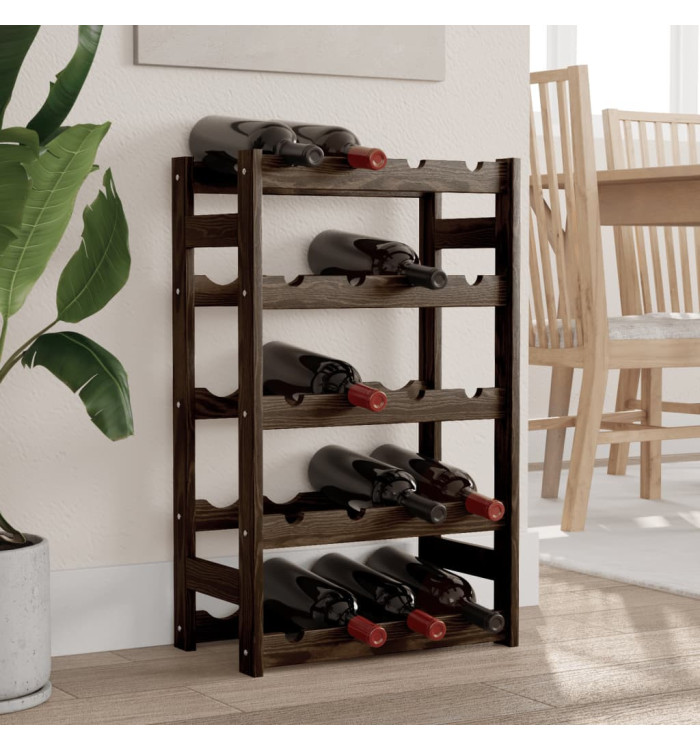 Casier à bouteilles pour 20 bouteilles noir bois pin solide | Mobilier & Déco