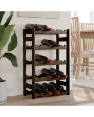 Casier à bouteilles pour 20 bouteilles noir bois pin solide | Mobilier & Déco