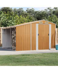 Abri de jardin marron clair 277x279x179 cm acier galvanisé | Mobilier & Déco