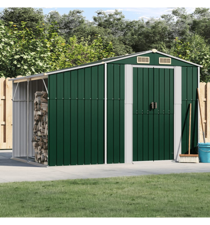 Abri de jardin vert 277x192,5x179 cm acier galvanisé | Mobilier & Déco