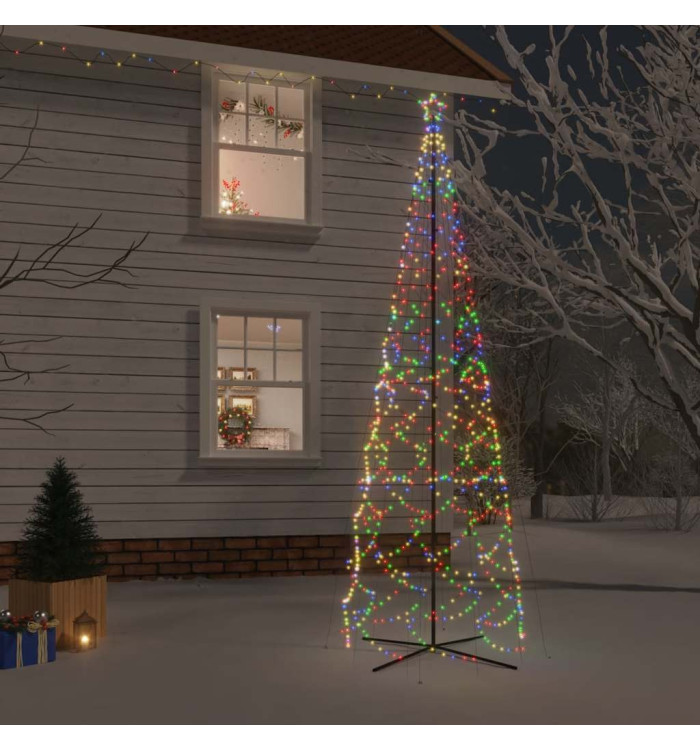 Arbre de Noël cône 1400 LED Colorées 160x500 cm | Mobilier & Déco