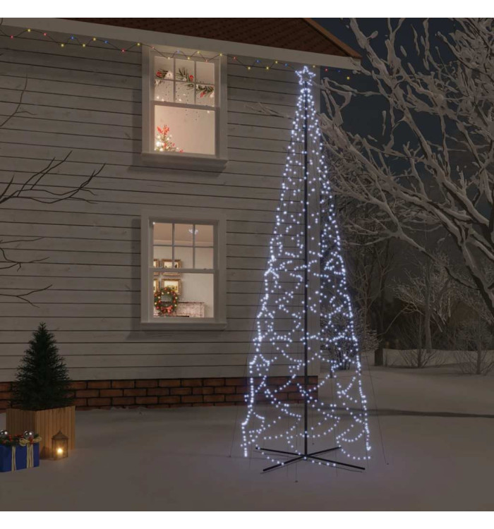 Arbre de Noël cône 1400 LED Blanc froid 160x500 cm | Mobilier & Déco