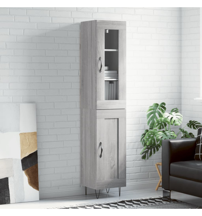 Buffet haut Sonoma gris 34,5x34x180 cm Bois d'ingénierie | Mobilier & Déco