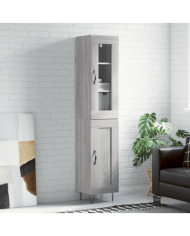 Buffet haut Sonoma gris 34,5x34x180 cm Bois d'ingénierie | Mobilier & Déco