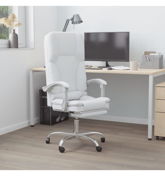 Fauteuil de massage inclinable de bureau Blanc Similicuir | Mobilier & Déco